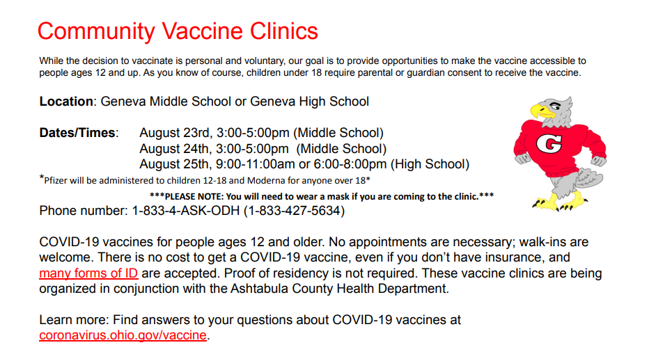 Vaccine Clinic UPDATE